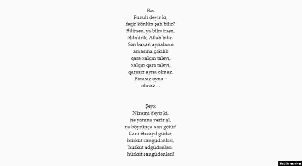 Azerbaijan - Poem by Azeri poet Asad Jahangir