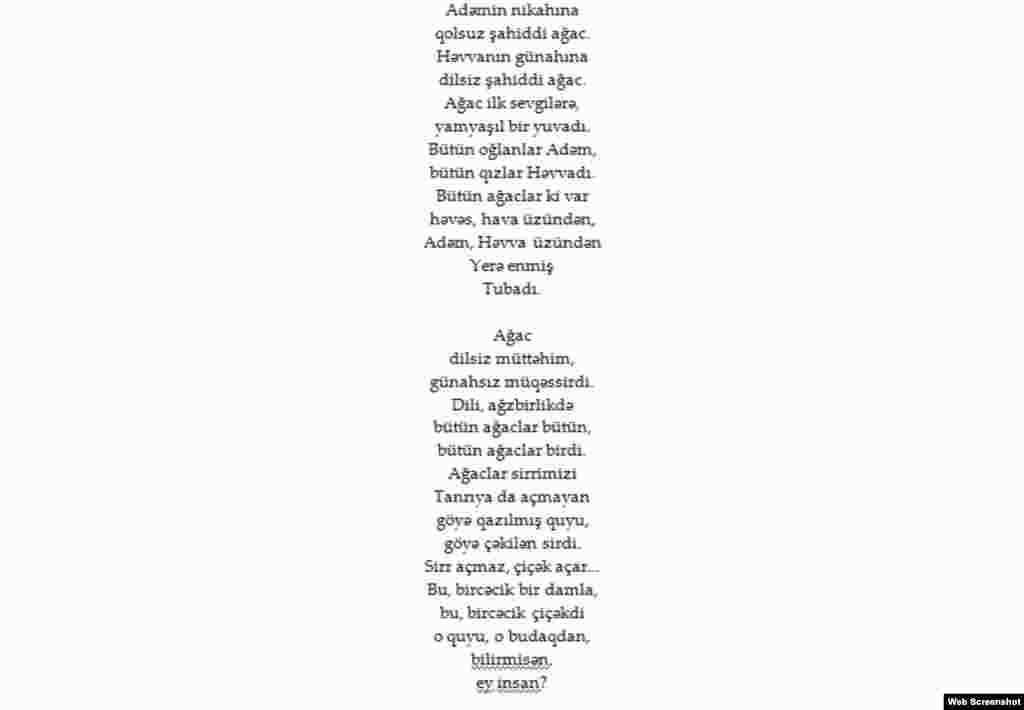 Azerbaijan - Poem by Azeri poet Asad Jahangir