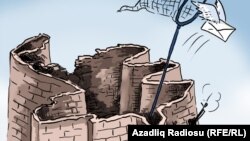 "Həbsxanadan məktub". Karikatura. Gündüz Ağayev.