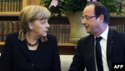 Angela Merkel və Francois Hollande