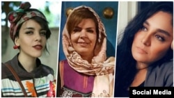 Monireh Arabshahi (ortada), Yasaman Aryani (solda) və Mojgan Keshavarz (sağda) 